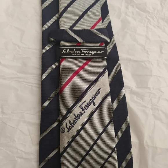 Recent Salvatore Ferragamo mens tie skinny striped